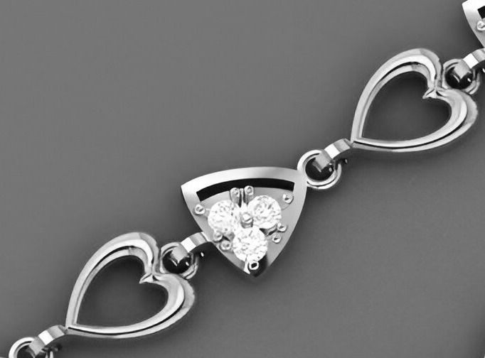 Heart Love Valentine Light Diamond Bracelet 3dm stl renders 3D print model_9
