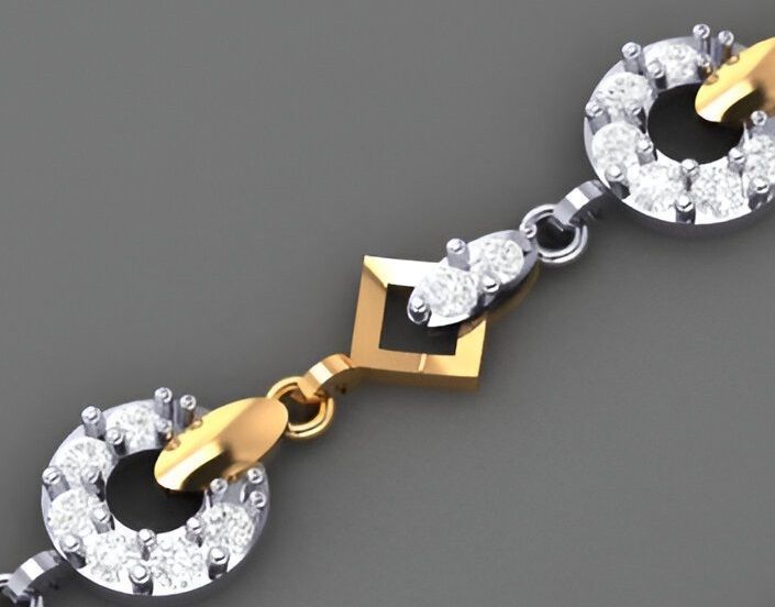 Light Diamond Bracelet 3dm stl renders details 3D print model_3