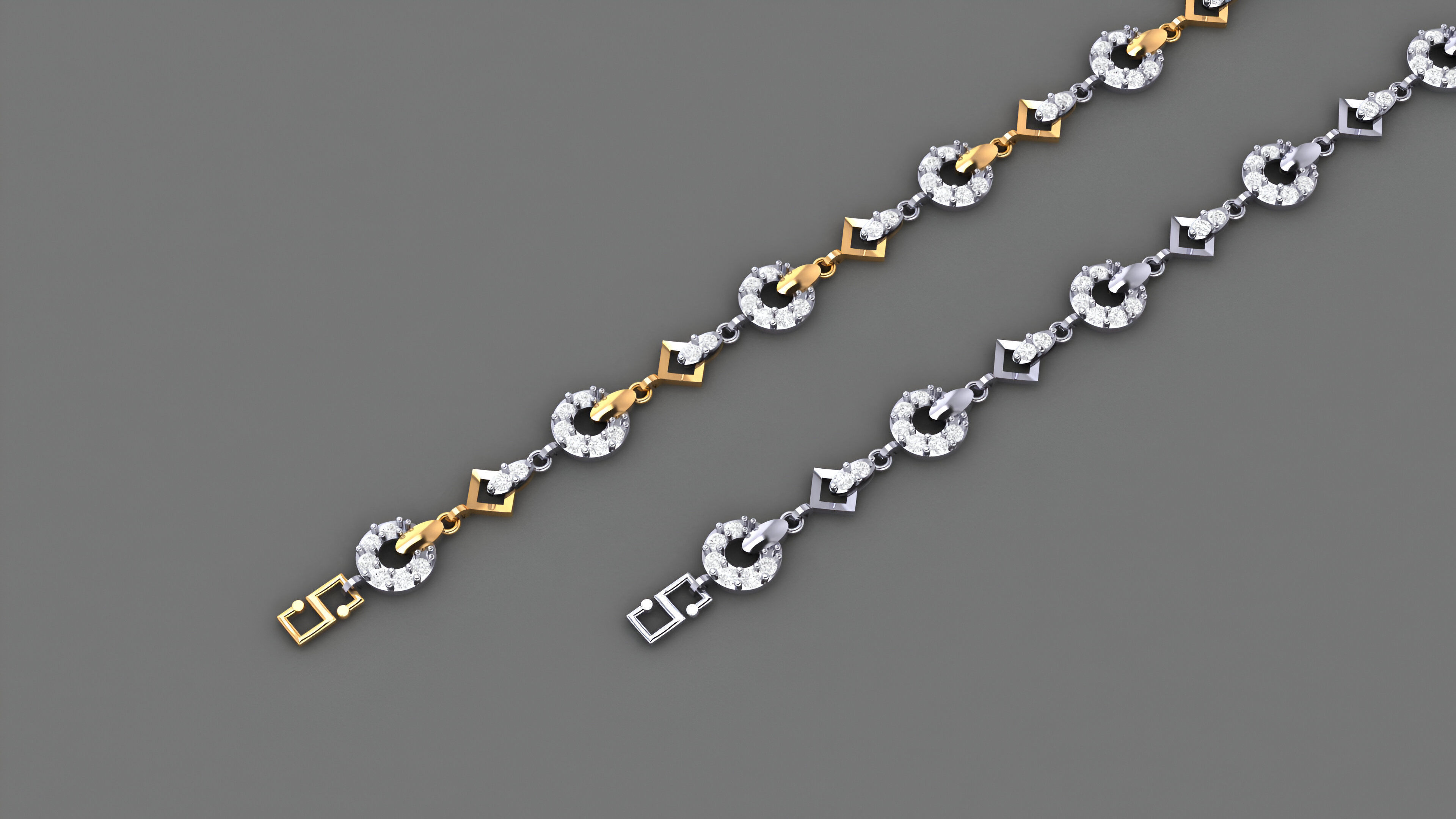 Light Diamond Bracelet 3dm stl renders details 3D print model_2