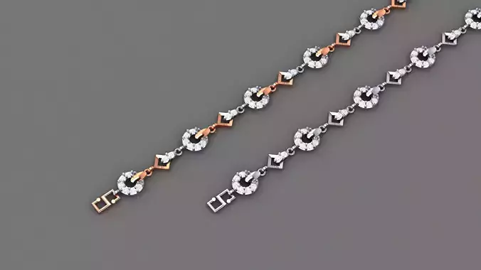 Light Diamond Bracelet 3dm stl renders details