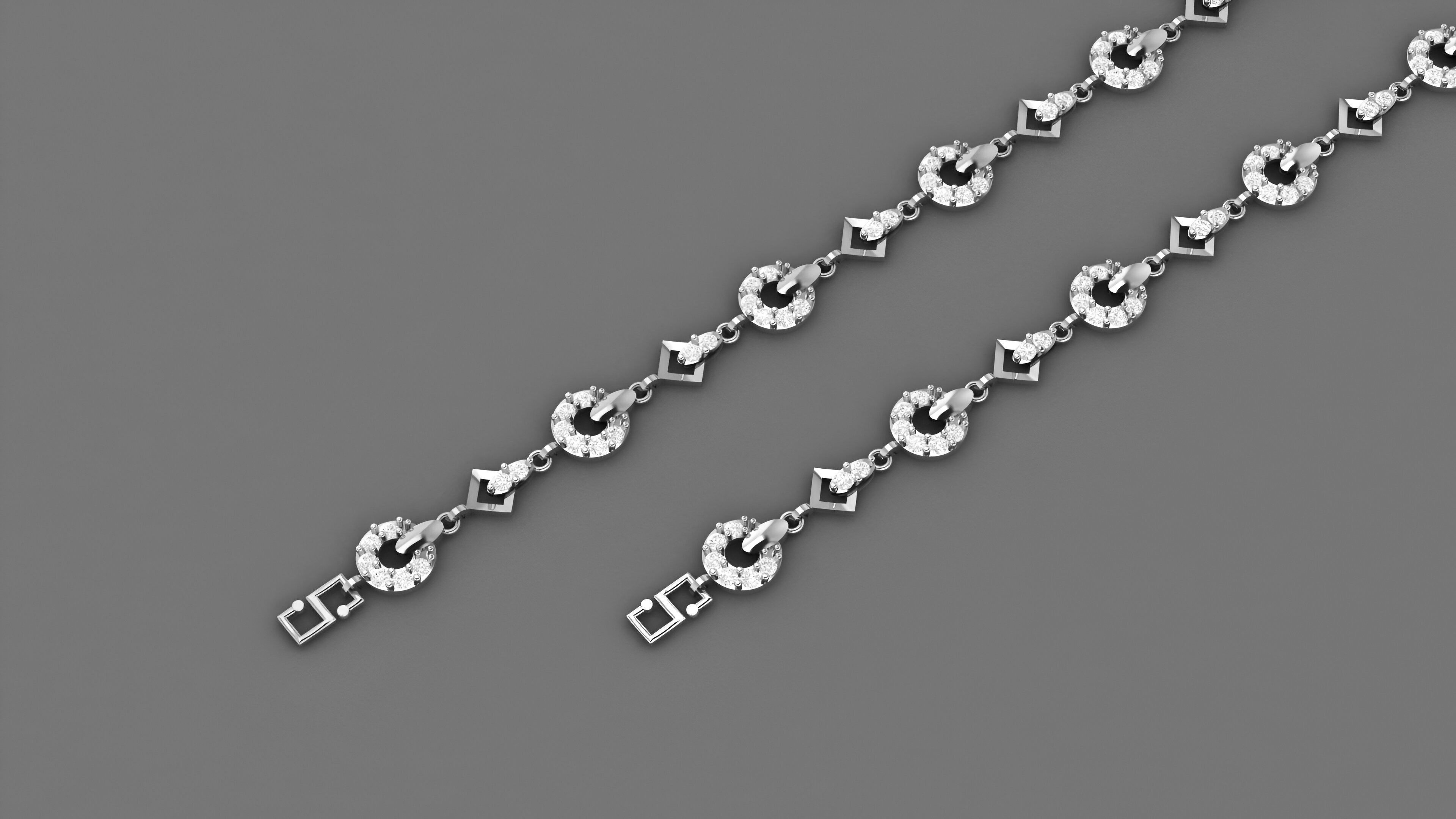 Light Diamond Bracelet 3dm stl renders details 3D print model_8