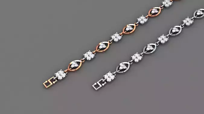 Light Diamond Bracelet 3dm stl renders details