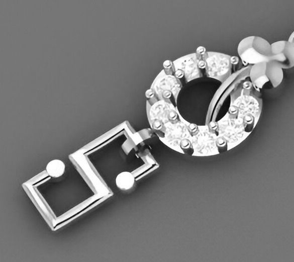 Blooming Flower On Vines Light Diamond Bracelet 3dm stl 3D print model_8