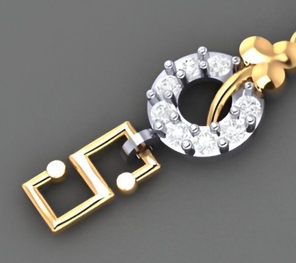 Blooming Flower On Vines Light Diamond Bracelet 3dm stl 3D print model_3