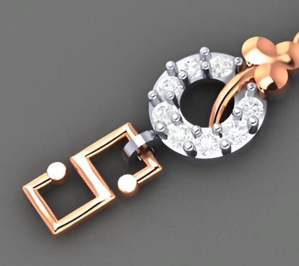 Blooming Flower On Vines Light Diamond Bracelet 3dm stl 3D print model_6