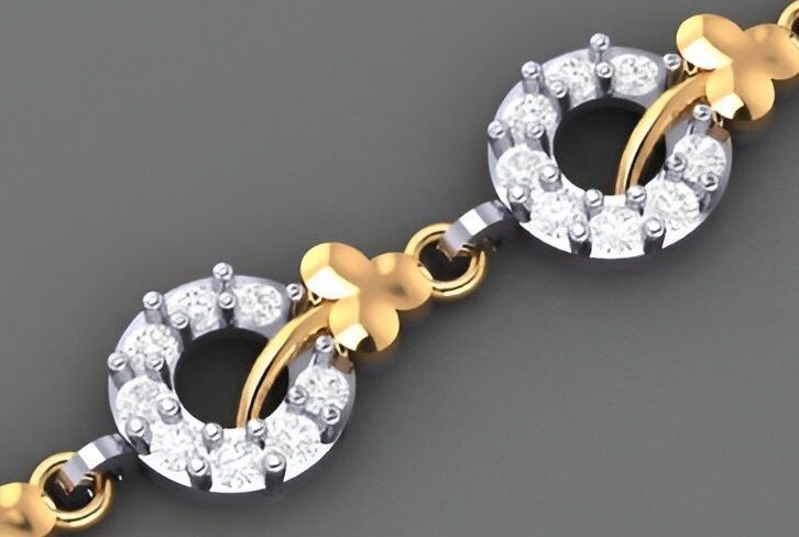 Blooming Flower On Vines Light Diamond Bracelet 3dm stl 3D print model_4