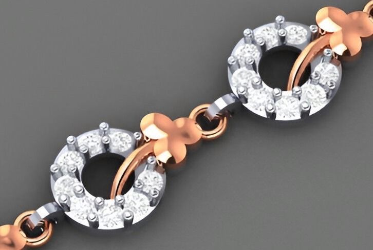 Blooming Flower On Vines Light Diamond Bracelet 3dm stl 3D print model_7