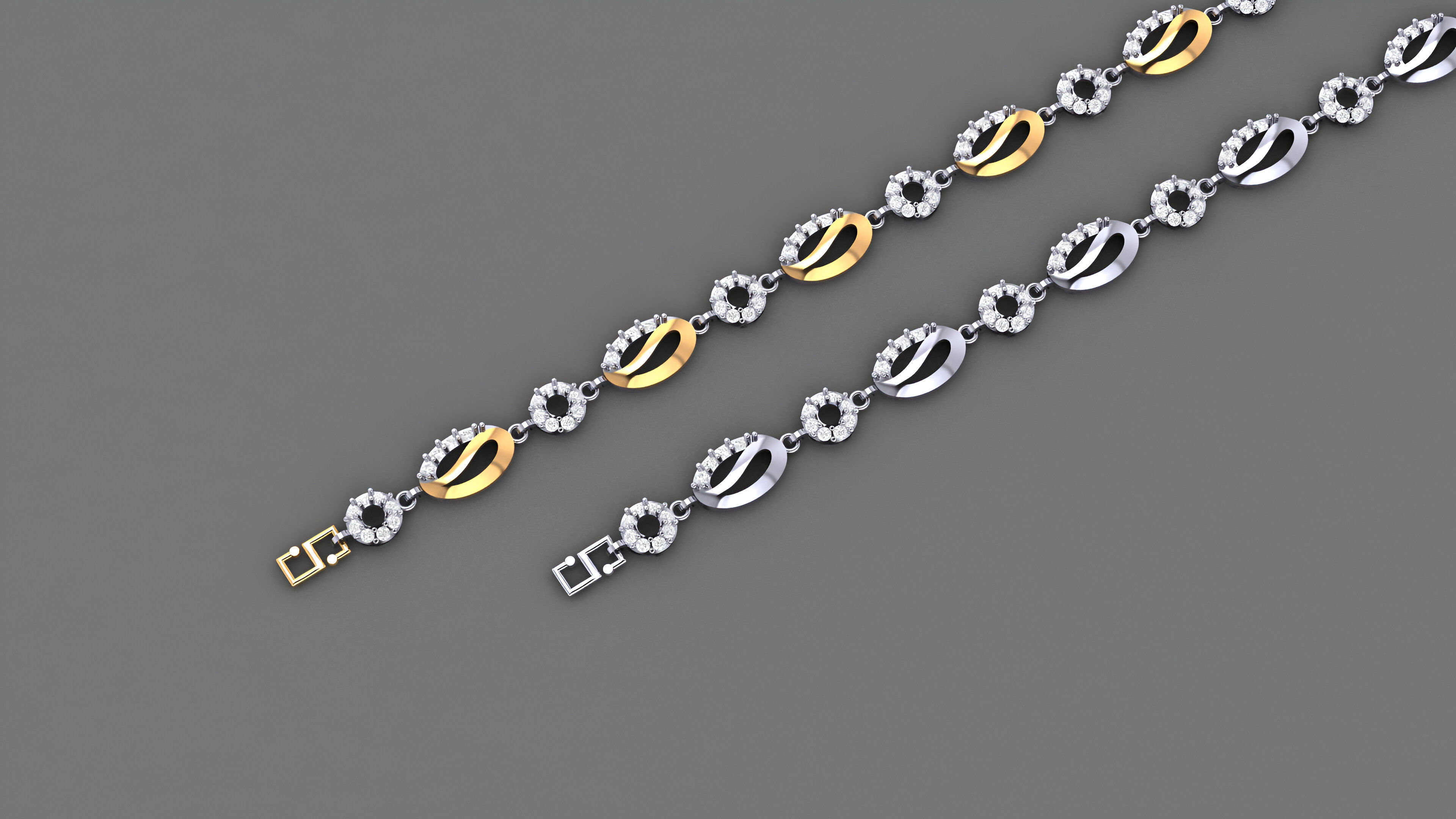 Light Diamond Bracelet 3dm stl renders details 3D print model_1