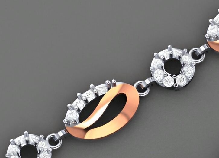 Light Diamond Bracelet 3dm stl renders details 3D print model_7