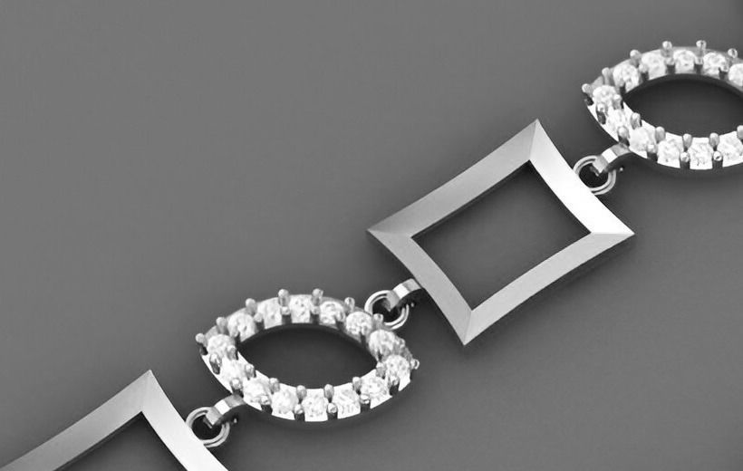 Geometric Light Diamond Bracelet 3dm stl renders details 3D print model_9