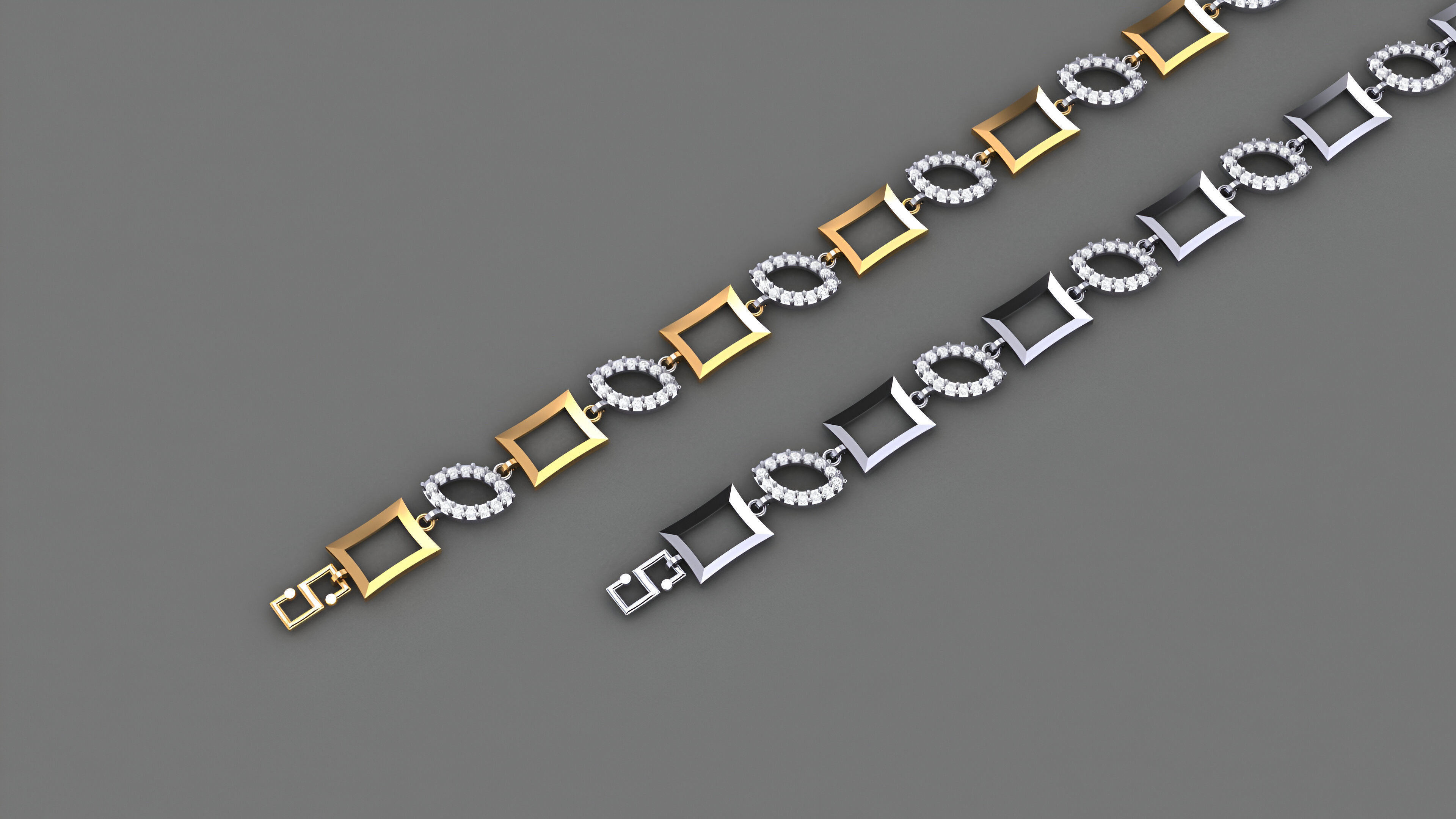 Geometric Light Diamond Bracelet 3dm stl renders details 3D print model_1