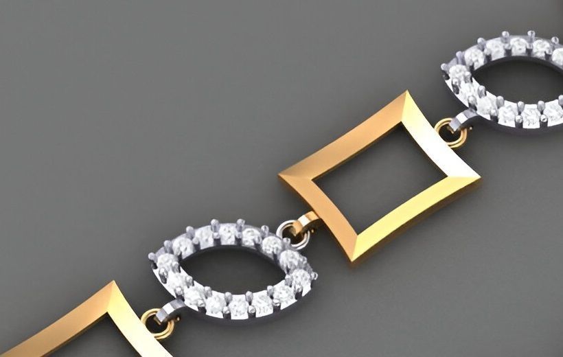 Geometric Light Diamond Bracelet 3dm stl renders details 3D print model_4