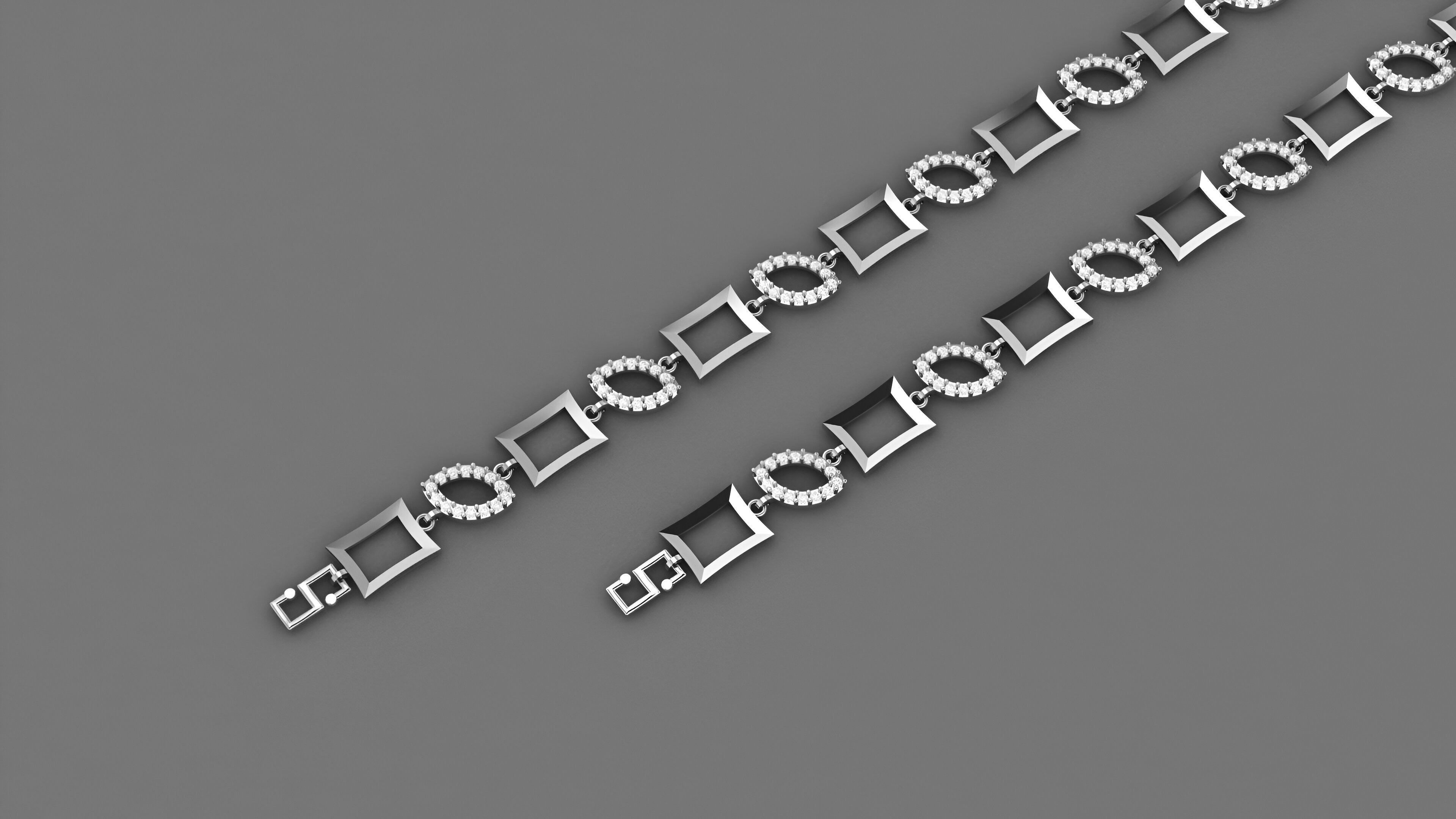 Geometric Light Diamond Bracelet 3dm stl renders details 3D print model_2