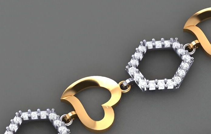 Heart Love Valentine Light Diamond Bracelet 3dm stl renders 3D print model_4