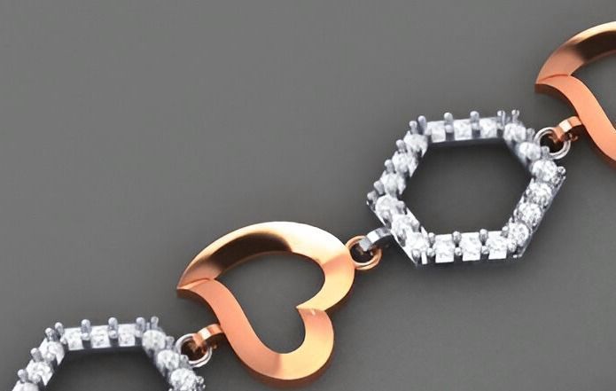 Heart Love Valentine Light Diamond Bracelet 3dm stl renders 3D print model_7