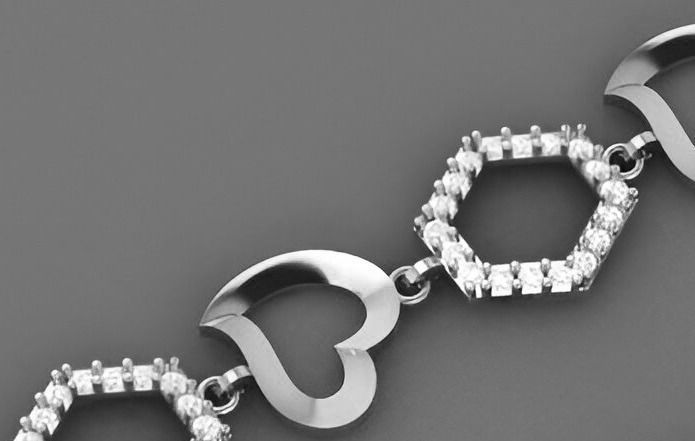 Heart Love Valentine Light Diamond Bracelet 3dm stl renders 3D print model_9