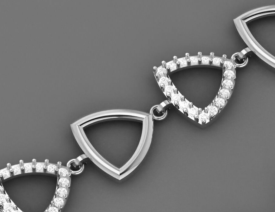Triangular Light Diamond Bracelet 3dm stl renders details 3D print model_9