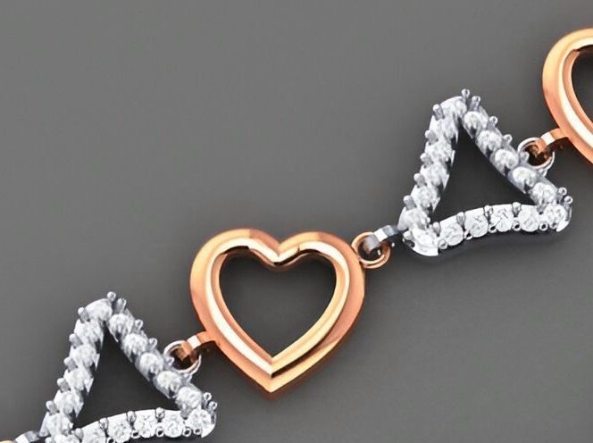 Heart Love Valentine Light Diamond Bracelet 3dm stl renders 3D print model_7