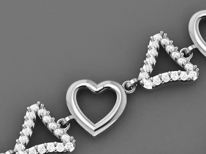 Heart Love Valentine Light Diamond Bracelet 3dm stl renders 3D print model_9