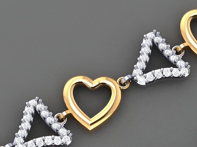Heart Love Valentine Light Diamond Bracelet 3dm stl renders 3D print model_4