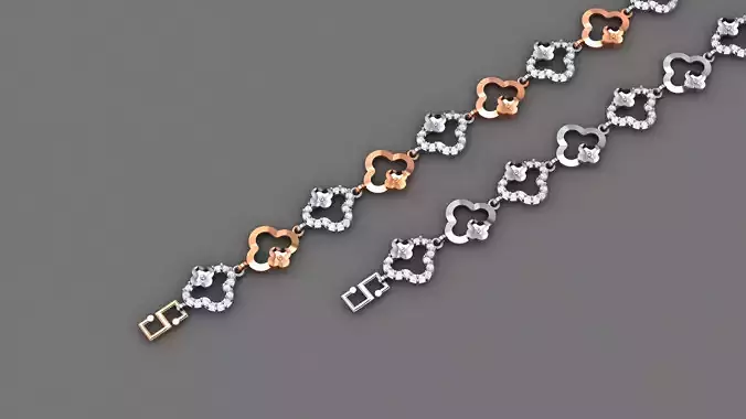Flower Light Diamond Bracelet 3dm stl renders details 3D print model