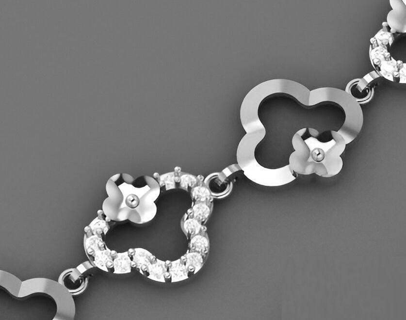 Flower Light Diamond Bracelet 3dm stl renders details 3D print model_9