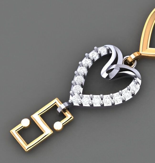 Heart Love Valentine Light Diamond Bracelet 3dm stl renders  3D print model_3