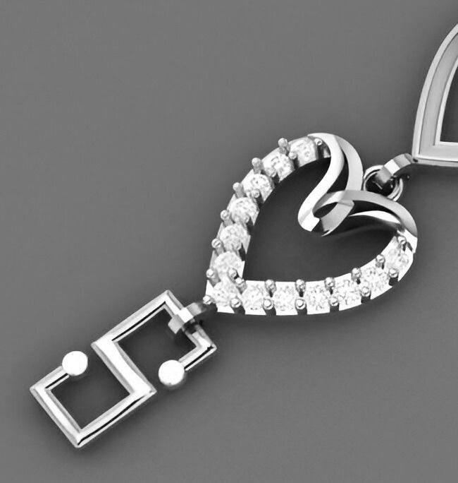 Heart Love Valentine Light Diamond Bracelet 3dm stl renders  3D print model_8