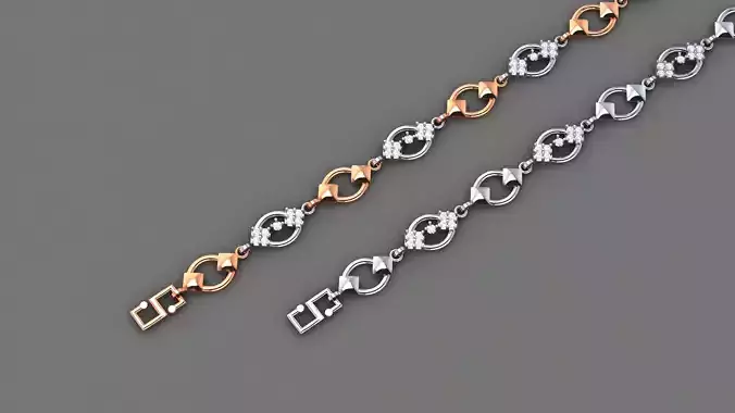 Light Diamond Bracelet 3dm stl renders details