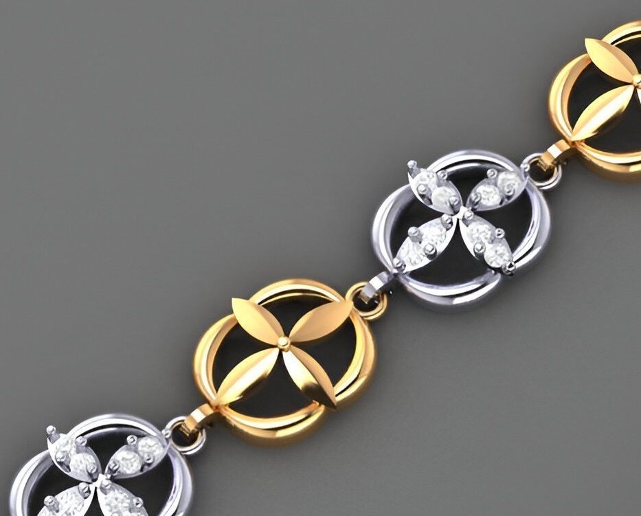 Blooming Flower Light Diamond Bracelet 3dm stl renders details 3D print model_4