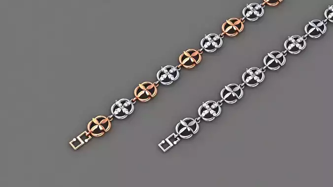 Blooming Flower Light Diamond Bracelet 3dm stl renders details 3D print model