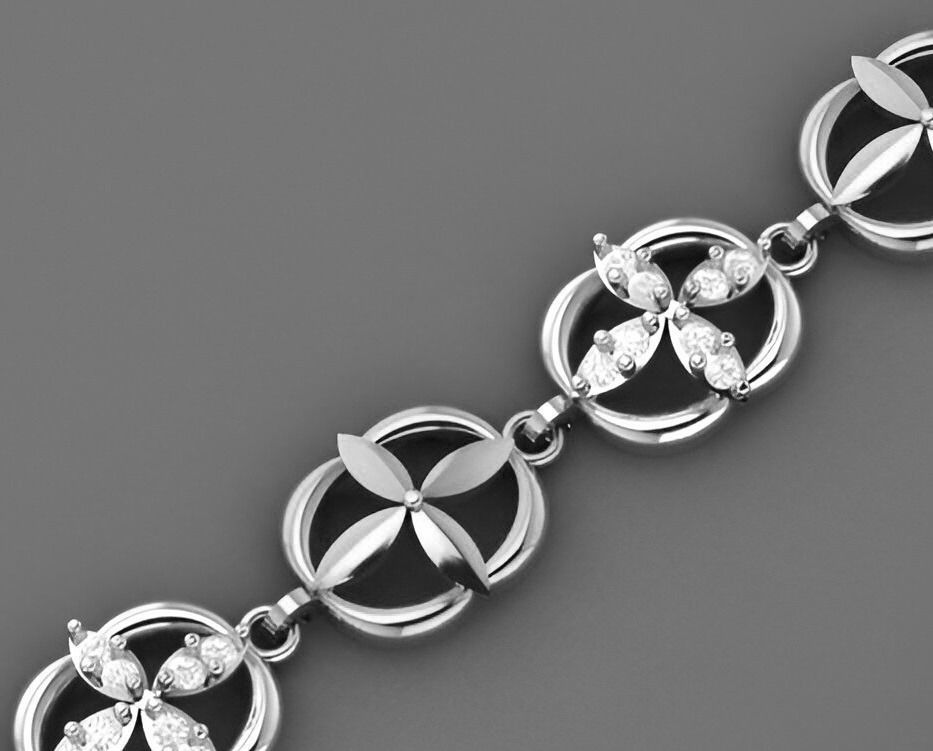 Blooming Flower Light Diamond Bracelet 3dm stl renders details 3D print model_9
