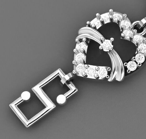 Heart Love Valentine Light Diamond Bracelet 3dm stl renders 3D print model_8