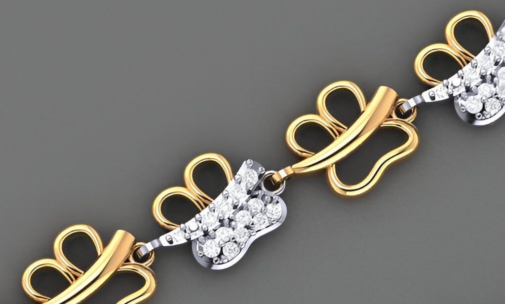 Butterfly Light Diamond Bracelet 3dm stl renders details 3D print model_3