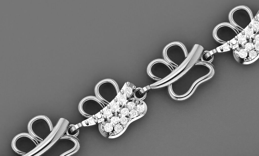 Butterfly Light Diamond Bracelet 3dm stl renders details 3D print model_9