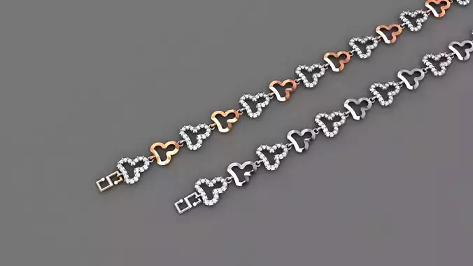Light Diamond Bracelet 3dm stl renders details