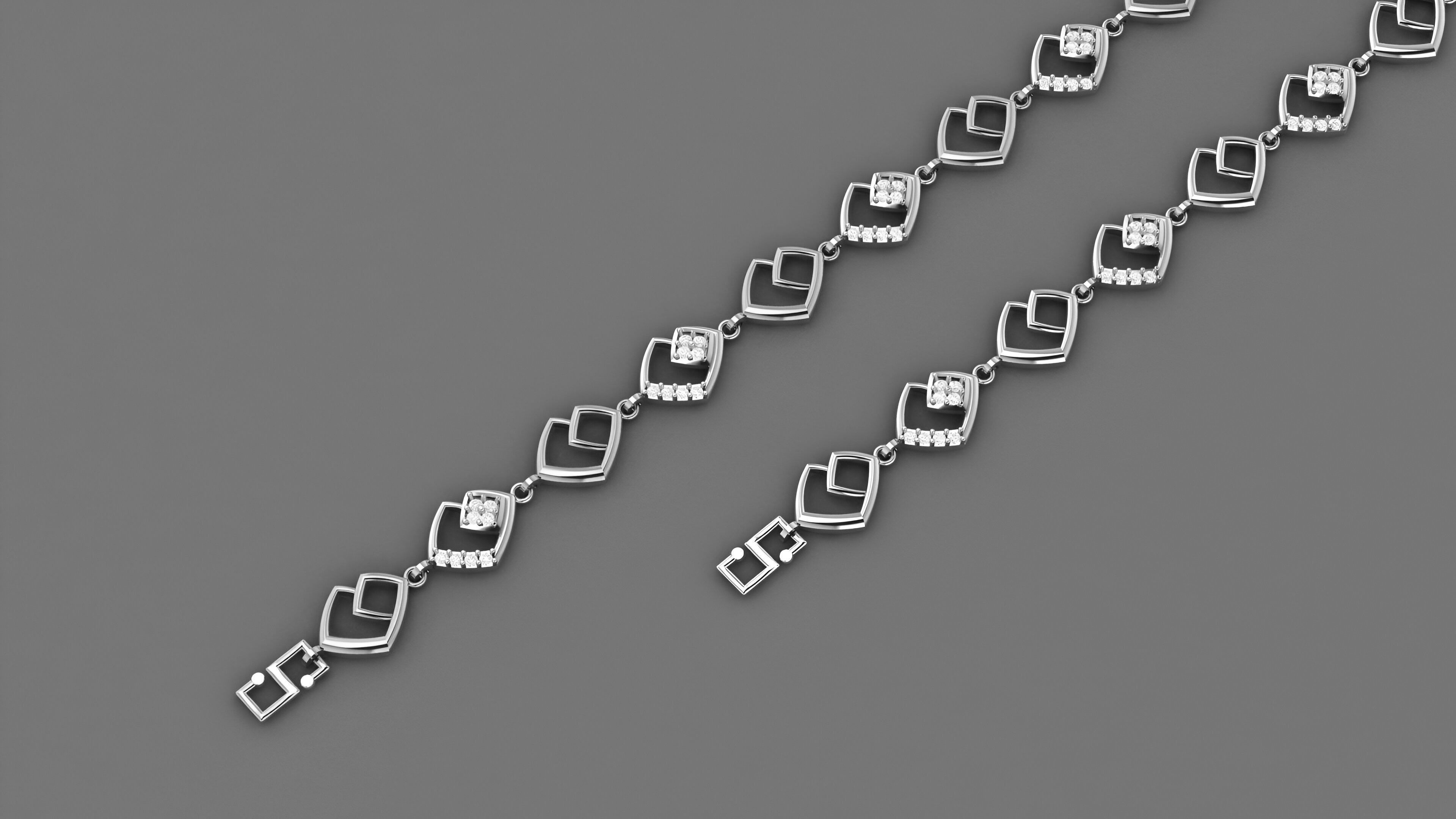 Fibonacci Light Diamond Bracelet 3dm stl renders details 3D print model_2