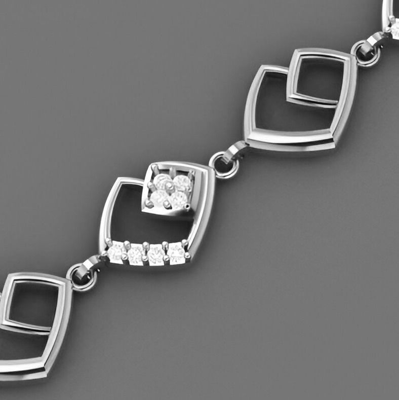 Fibonacci Light Diamond Bracelet 3dm stl renders details 3D print model_9