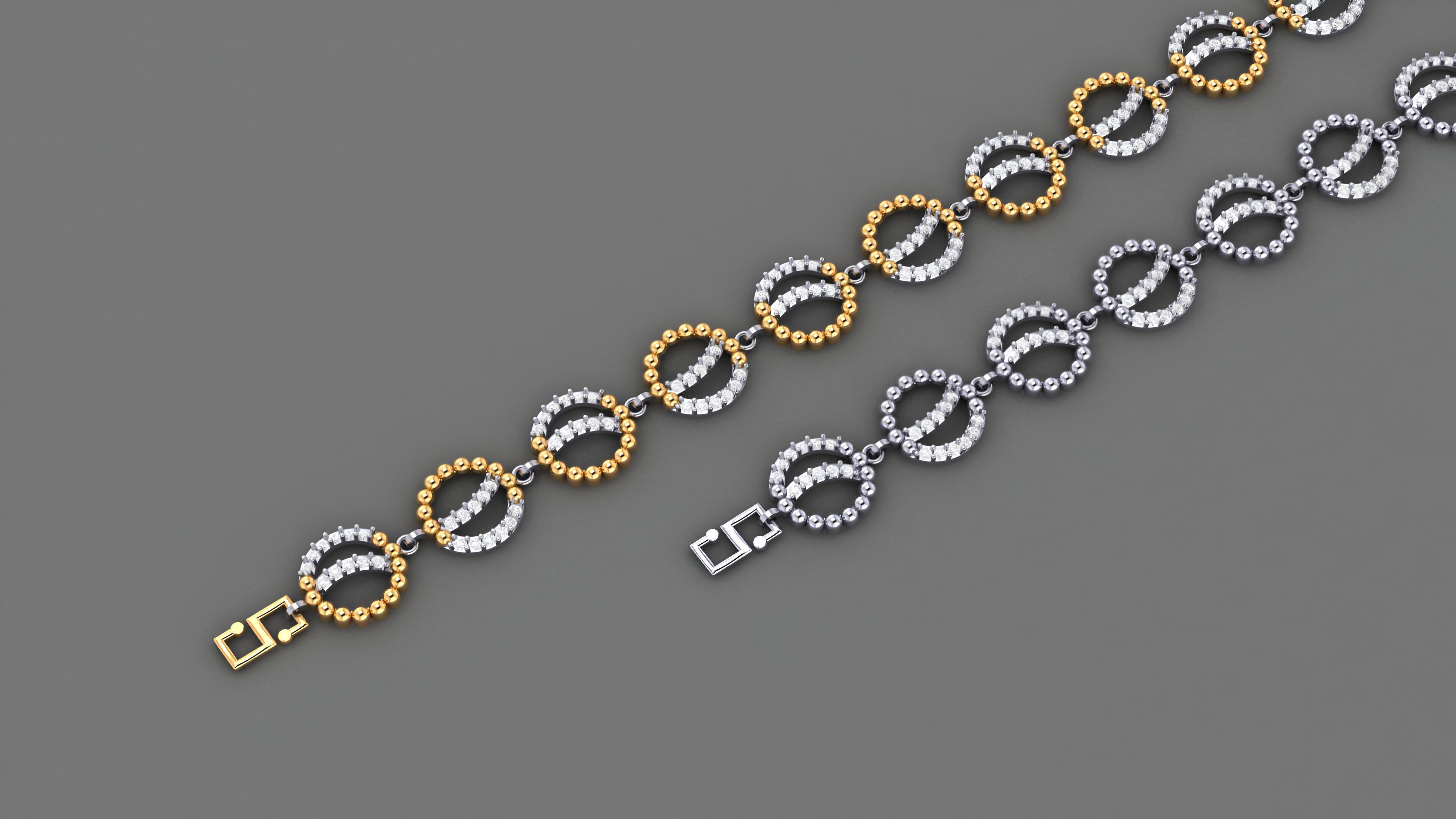 Light Beads Balls and Diamond Bracelet 3dm stl renders  3D print model_1