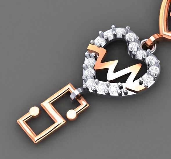 Heart Beats Light Diamond Bracelet 3dm stl renders details 3D print model_6