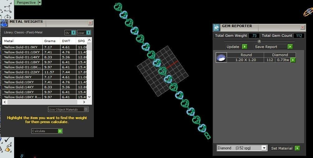 Heart Beats Light Diamond Bracelet 3dm stl renders details 3D print model_5