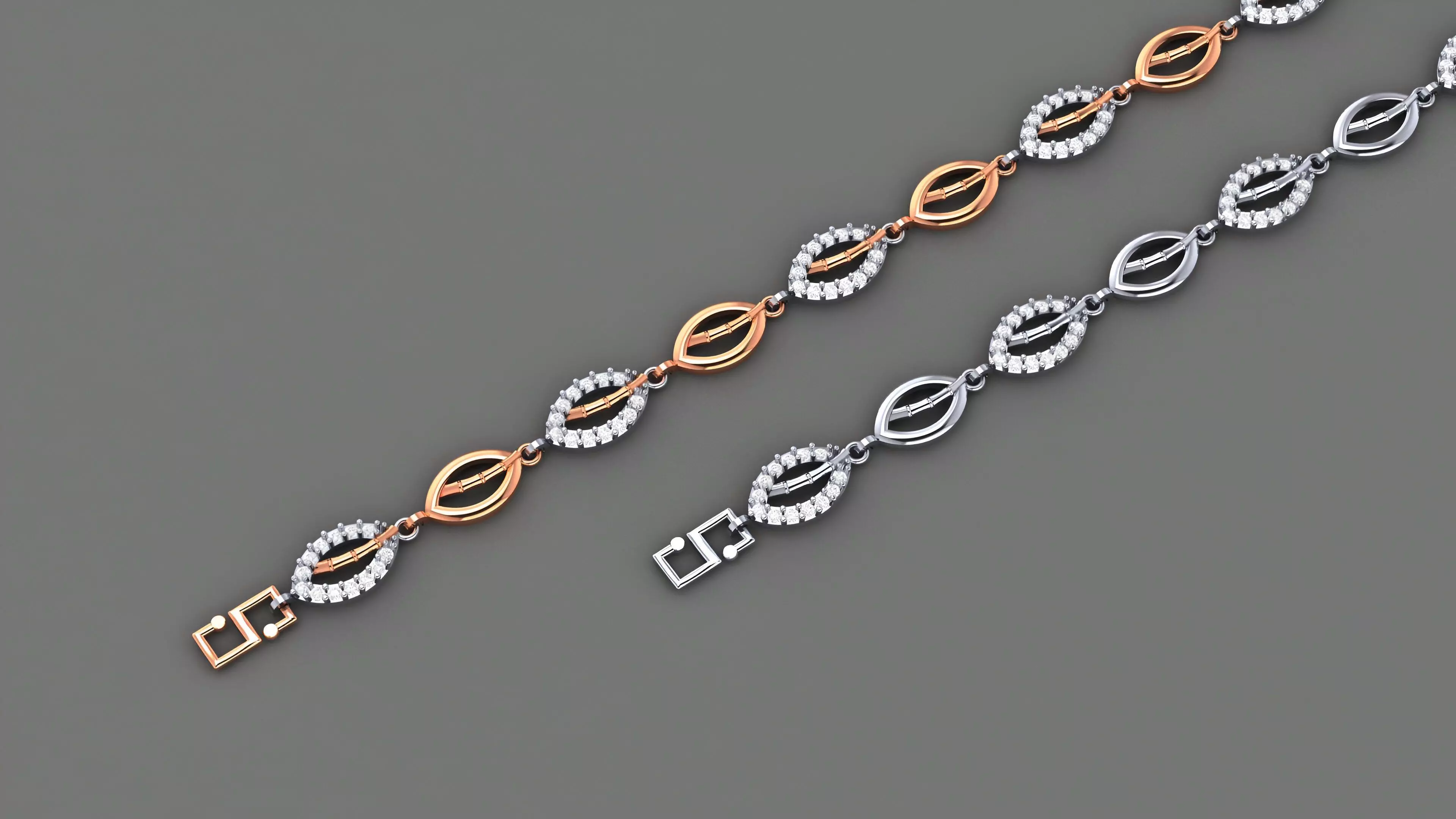 Bamboo Stick Light Diamond Bracelet 3dm stl renders details 3D print model_0