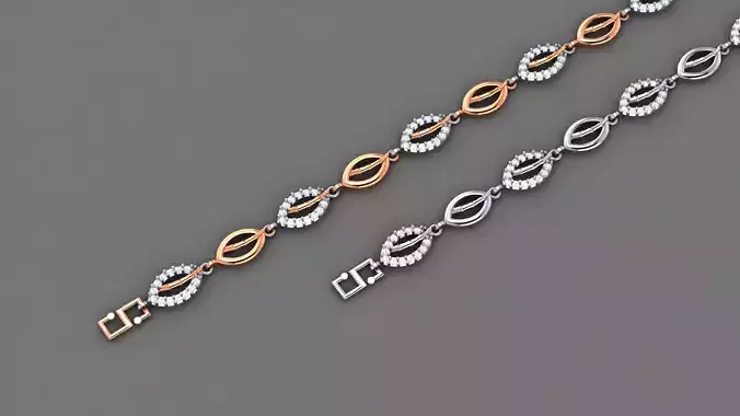 Bamboo Stick Light Diamond Bracelet 3dm stl renders details 3D print model