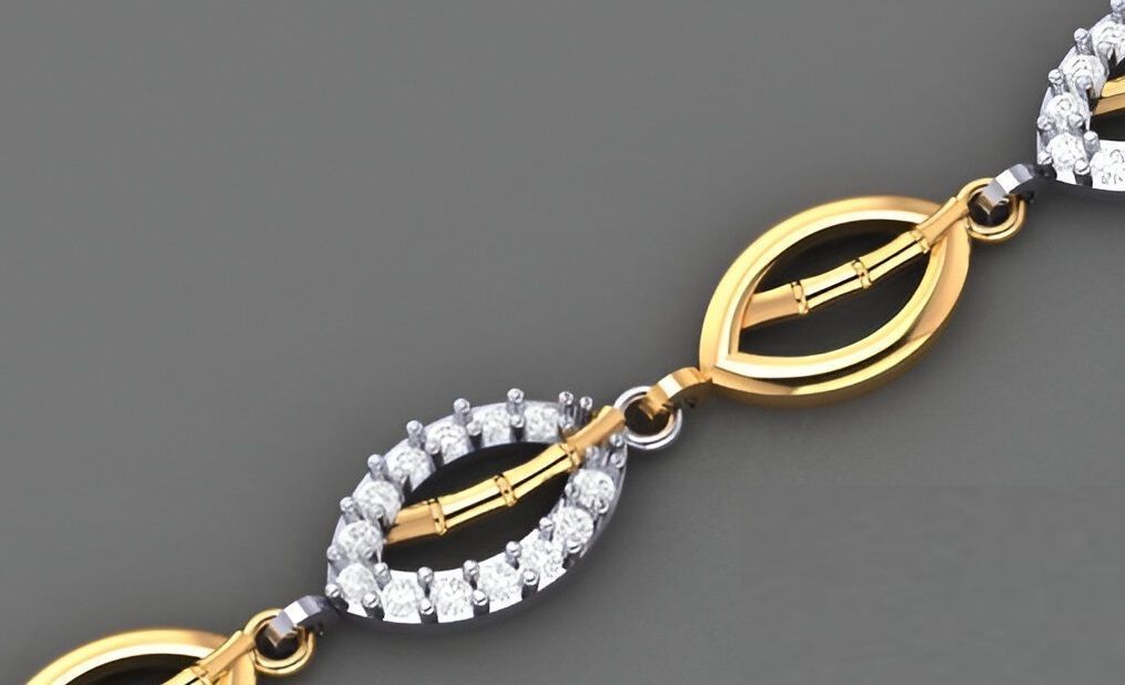 Bamboo Stick Light Diamond Bracelet 3dm stl renders details 3D print model_3