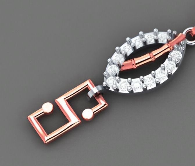 Bamboo Stick Light Diamond Bracelet 3dm stl renders details 3D print model_5