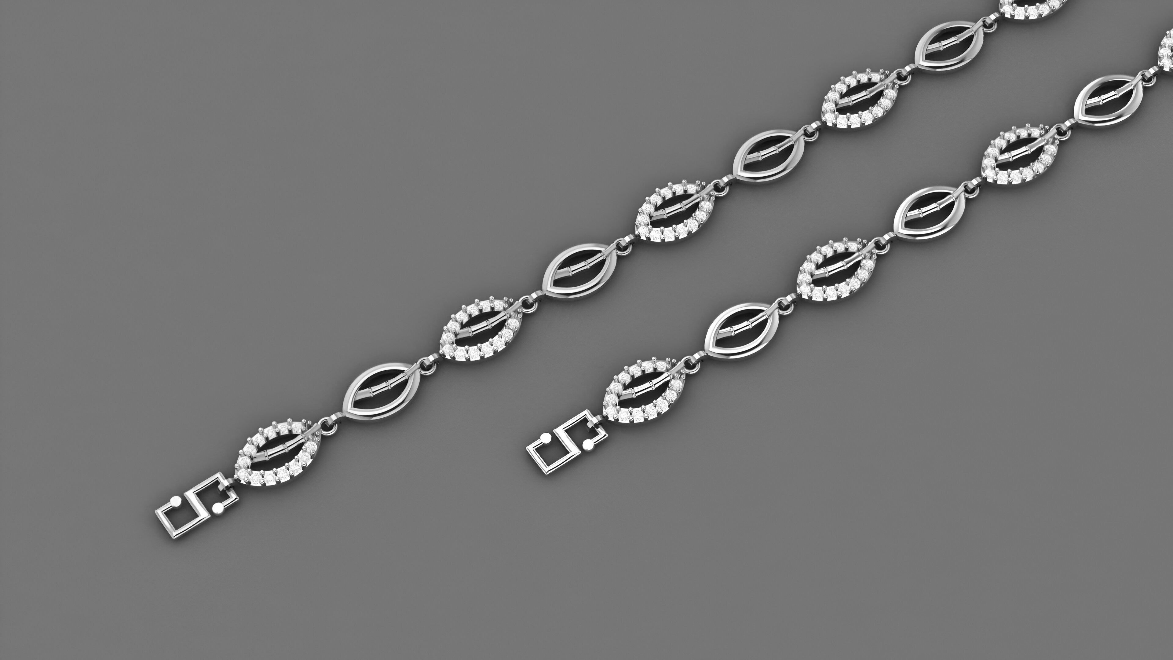 Bamboo Stick Light Diamond Bracelet 3dm stl renders details 3D print model_8