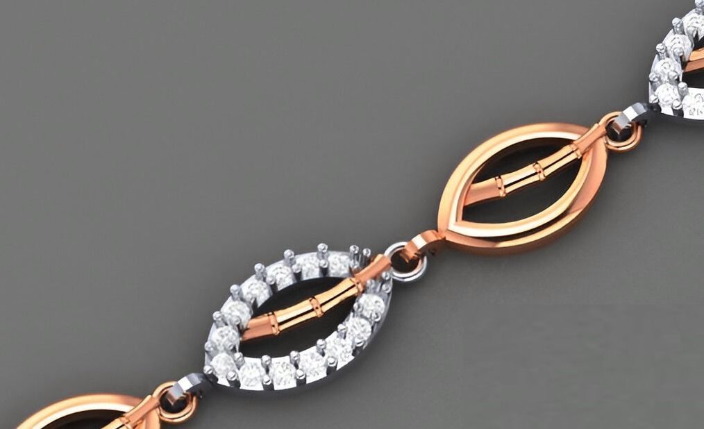 Bamboo Stick Light Diamond Bracelet 3dm stl renders details 3D print model_6