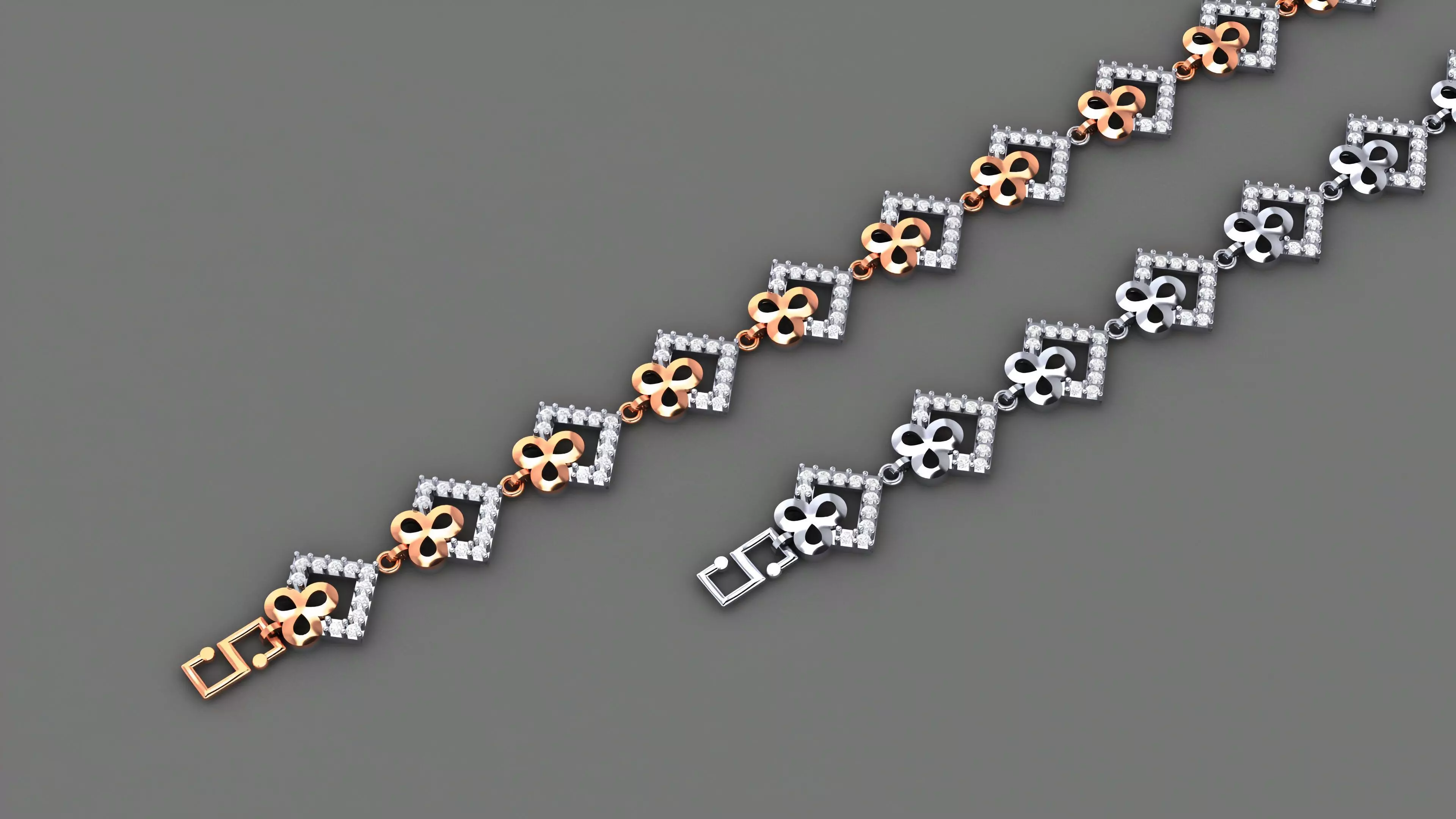Flower Light Diamond Bracelet 3dm stl renders details 3D print model_0