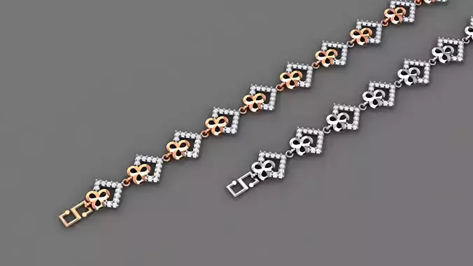 Flower Light Diamond Bracelet 3dm stl renders details 3D print model