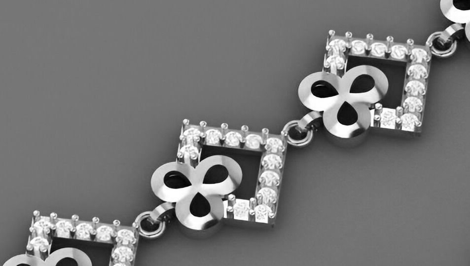 Flower Light Diamond Bracelet 3dm stl renders details 3D print model_9